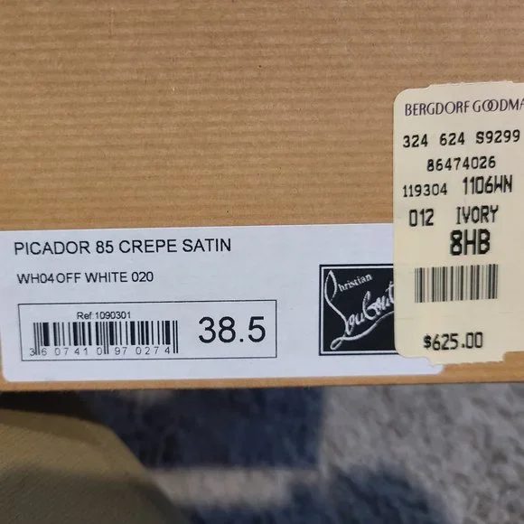 Christian Louboutin Picador 85 crepe satin 38.5 black slingback - Picture 2 of 8